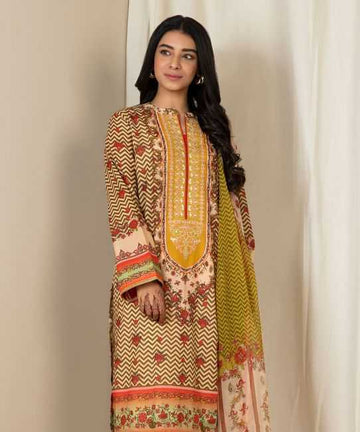 Caramel Brown B Zellbury Summer Lawn 2021